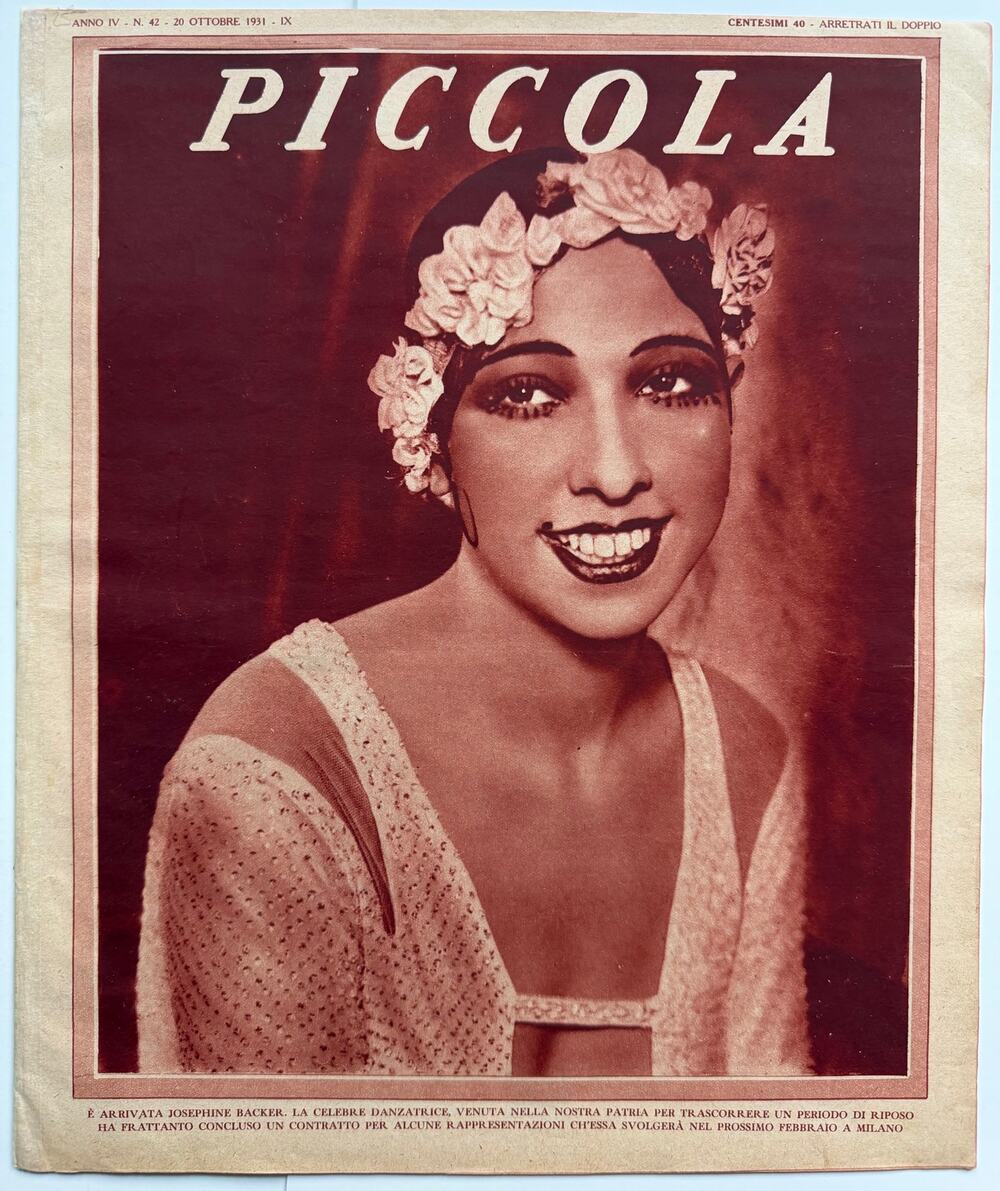 Gorgeous Italian 1931 Josephine Baker Magazine Piccola Folies Bergere Activist